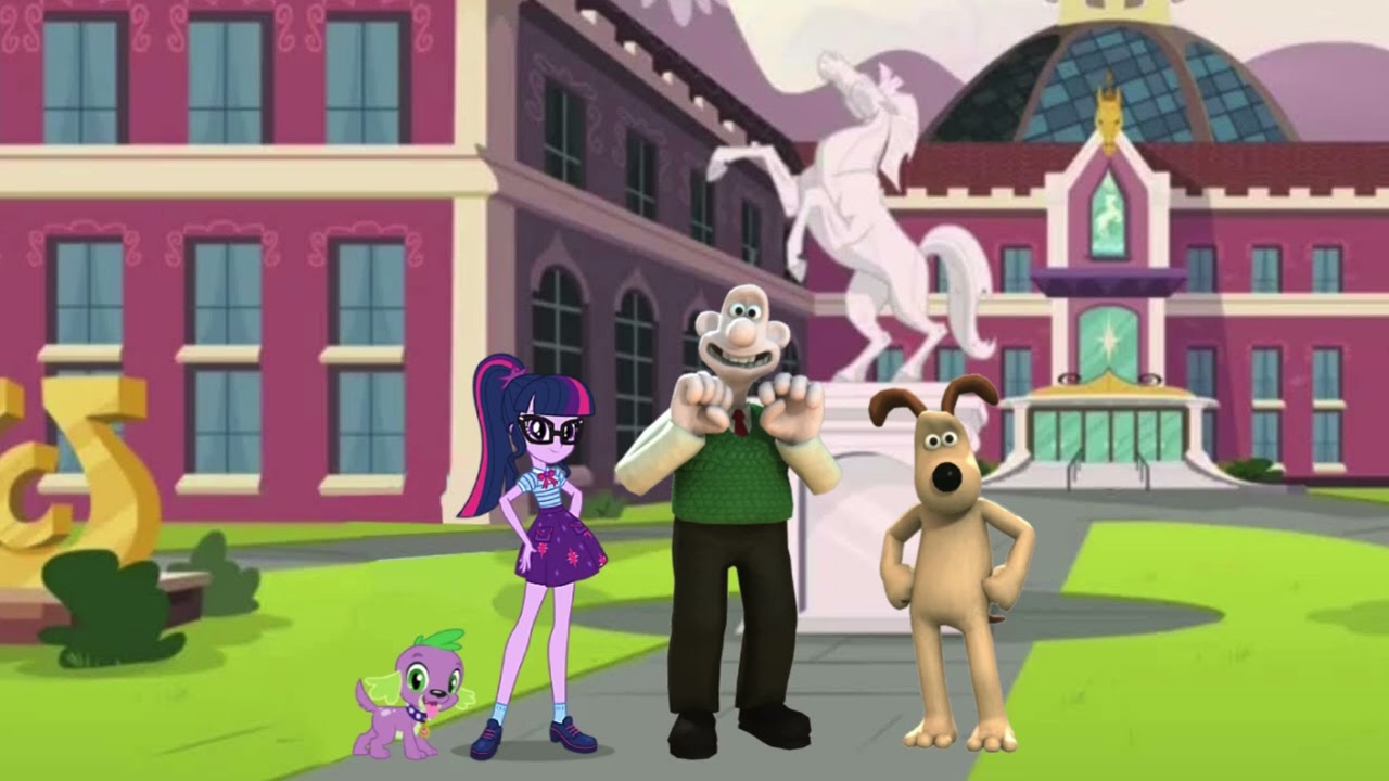 Sci-Twi and Spike meeting Wallace and Gromit