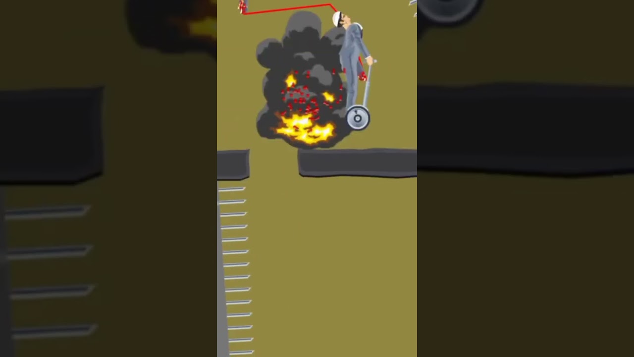 Segway Guy DESTROYED by Mine in Slow Motion Death 😱💥 #happywheels #shorts