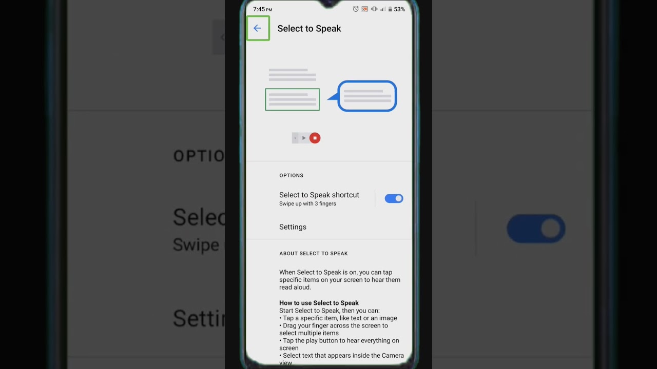 select to speak setting ll select to speak shortcut#trending#shorts #viral #shortcut #hidden