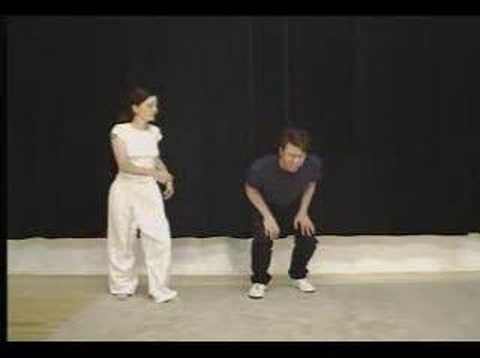 Selfdefence teacher kicking male