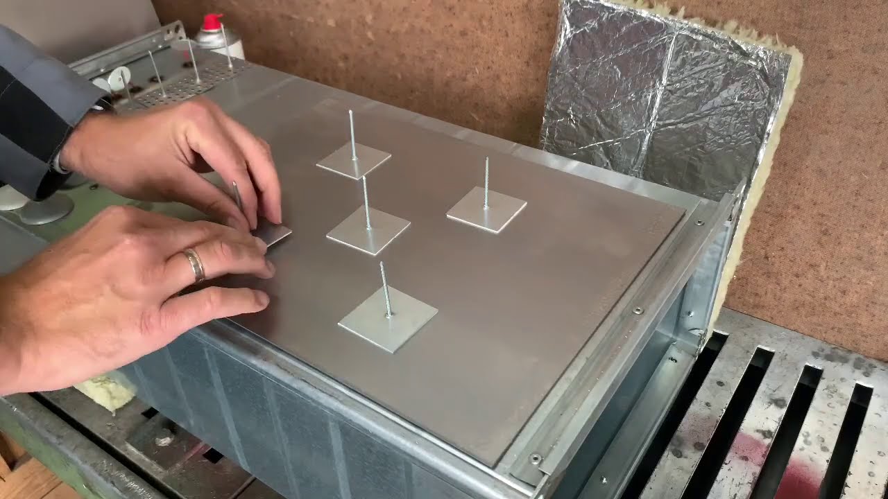 Self-sticking insulation hanger for insulation with locking washers