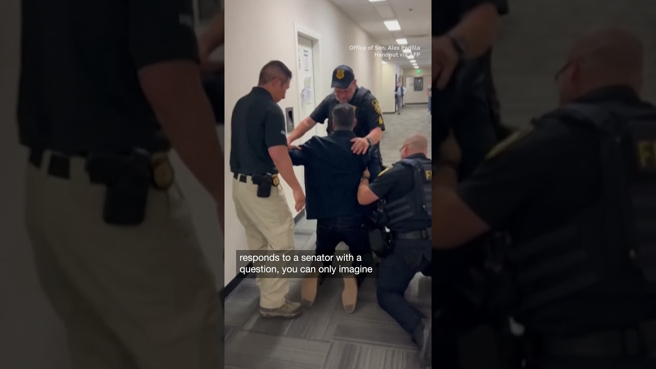 Sen. Padilla forcibly removed from DHS press conference