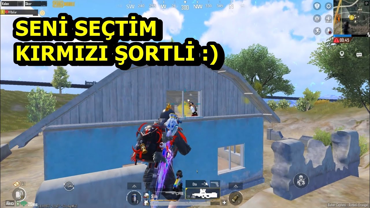 SENİ SEÇTİM KIRMIZI ŞORTLİ :) BATUR GAME EFSANE MAÇ ONE MAN SQUAD PUBG MOBİLE