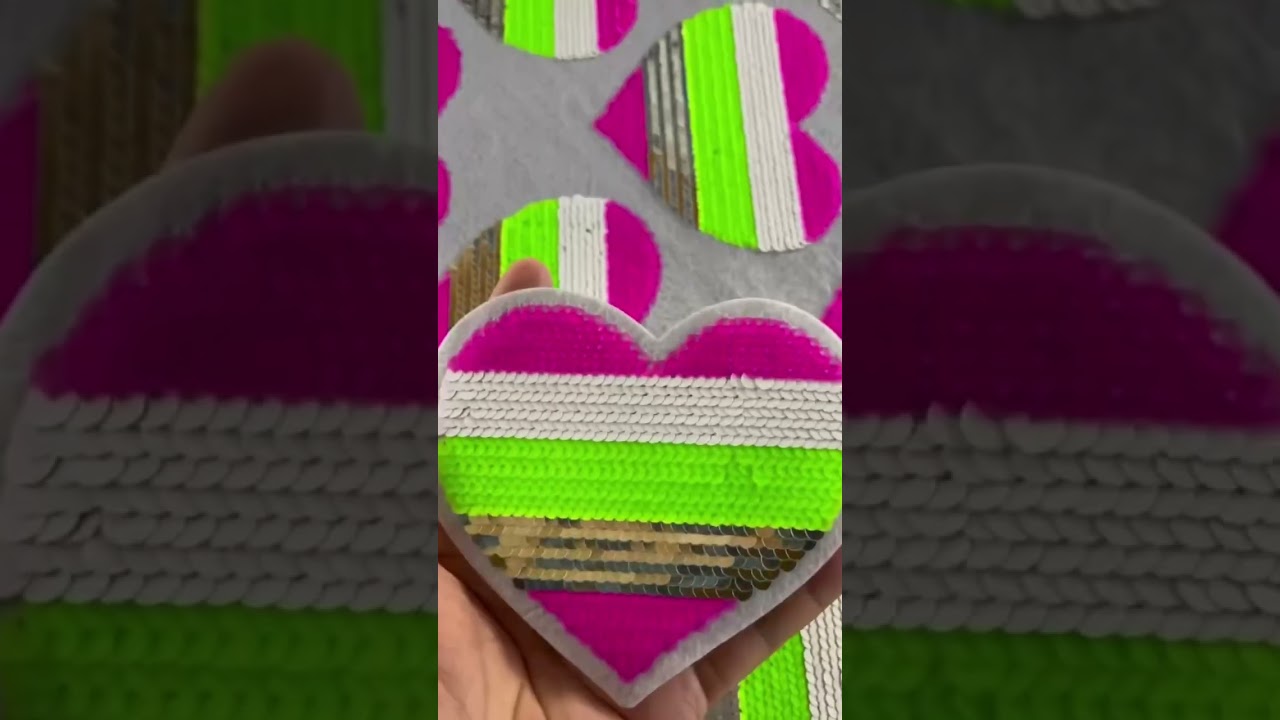 Sequin Heart, love in every stitch #2024 #sequins #manufacturing #embroidery