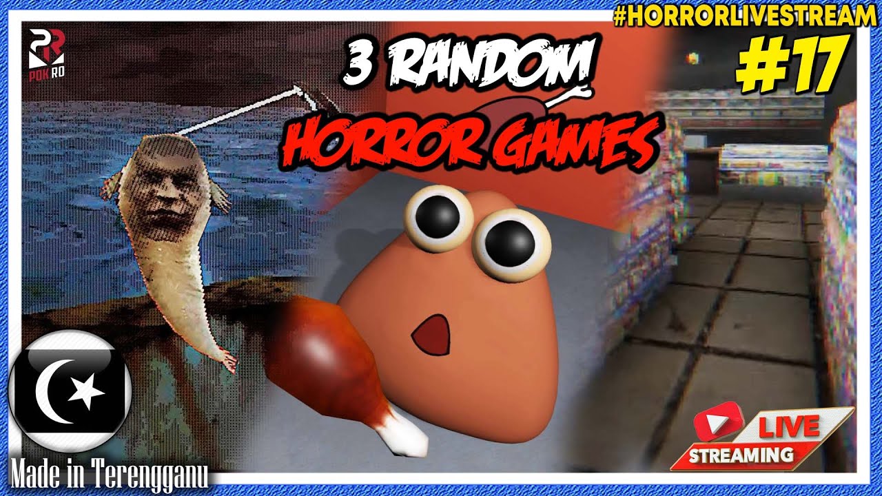 *SERAM!* POU DARKWEB!! ||🔴 3 RANDOM HORROR GAMES #17 (Malaysia) #HorrorLivestream