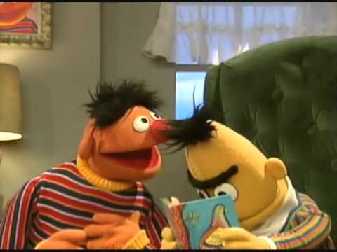 Sesame Street - Ernie is loud while Bert reads