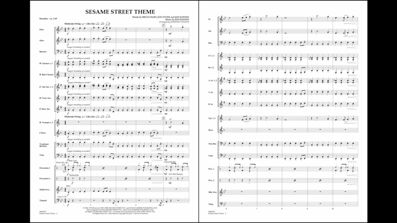 Sesame Street Theme arranged by Johnnie Vinson