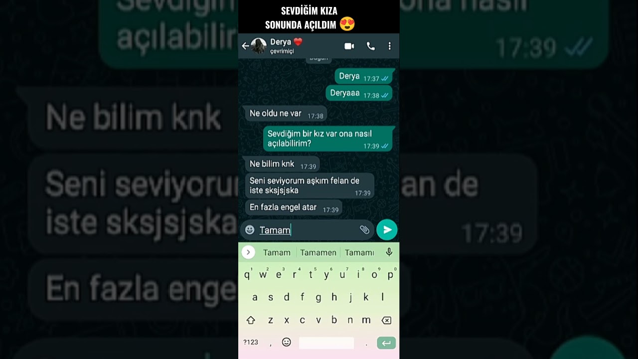 SEVDİGİM KIZA SONUNDA AÇILDIM 😍 #shorts #tiktok