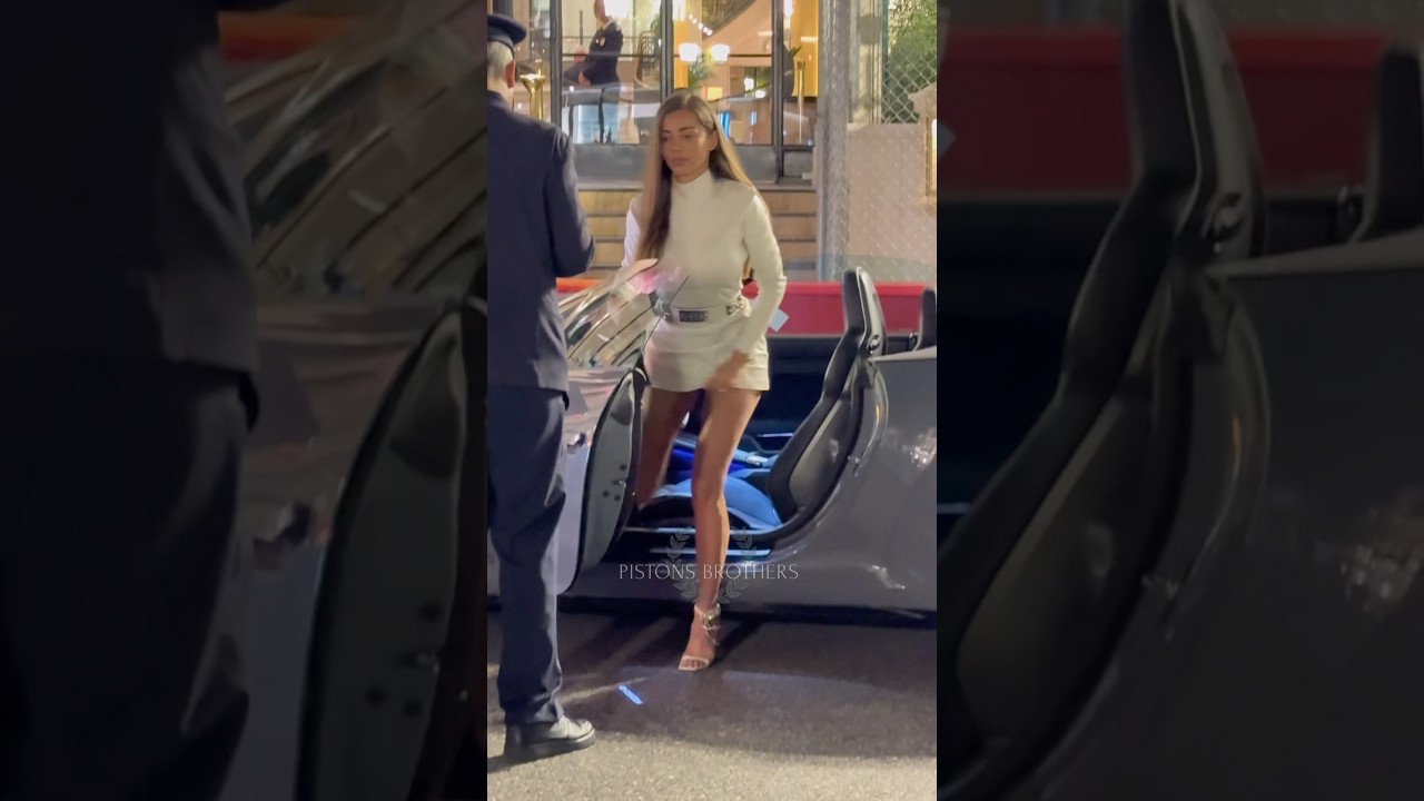 Sexiest mini dress lady getting out her Porsche in style #monaco #luxury #trending #lifestyle #fyp