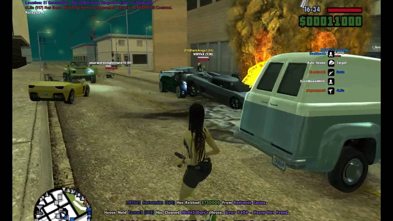 Sexy girl cop testing on Gta server crazy cops and robbers