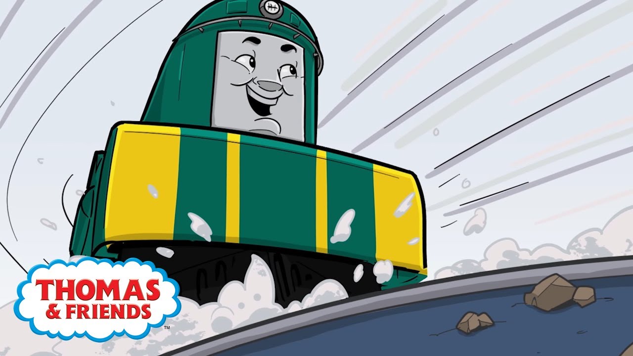 Shane Surfs In the Slippery Snow | Great Race Friends Near and Far | Thomas & Friends