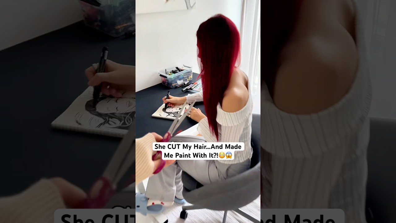 She CUT My Hair…And Made Me Paint With It?!😳😱