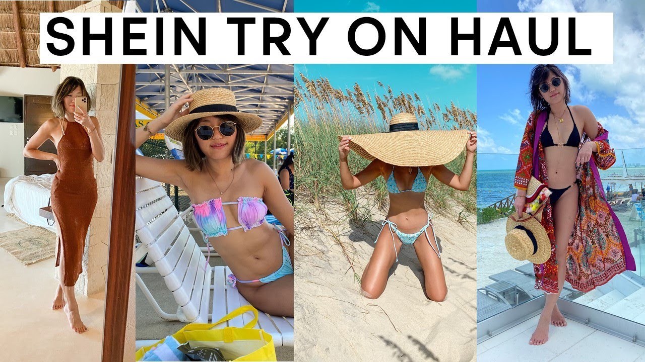 SHEIN BIKINI TRY ON HAUL AND REVIEW 2022 - Triangle Bikinis, Halter Bikinis, and Swimsuit Cover Ups