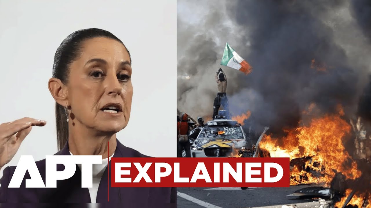 Sheinbaum Slams 'Provocation' After Mexican Flag Appears at Violent U.S. Protests  | APT