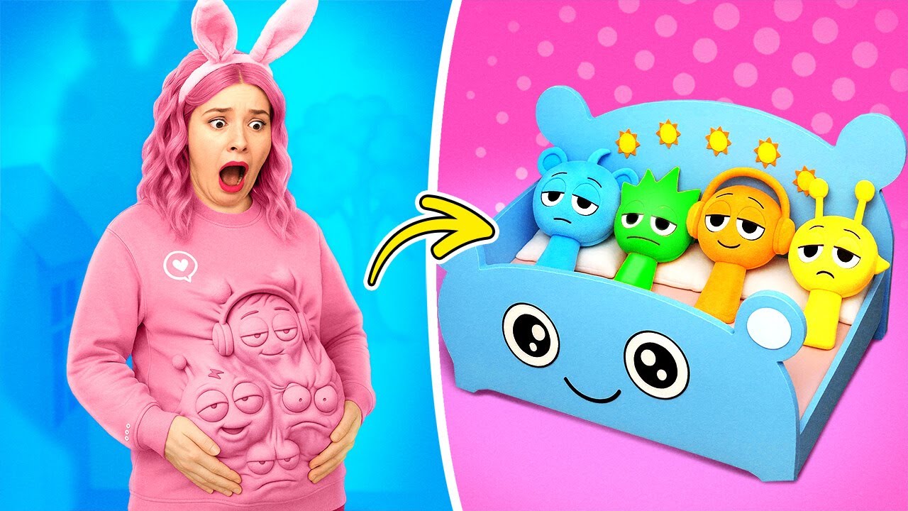 She's Having Sprunkis! 💜 *Let's Build Cardboard Room For Baby Sprunkis*