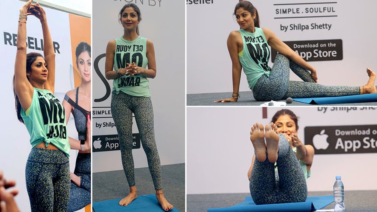 Shilpa Shetty Looks HOT As She Teaches Yoga At A Promotional Event