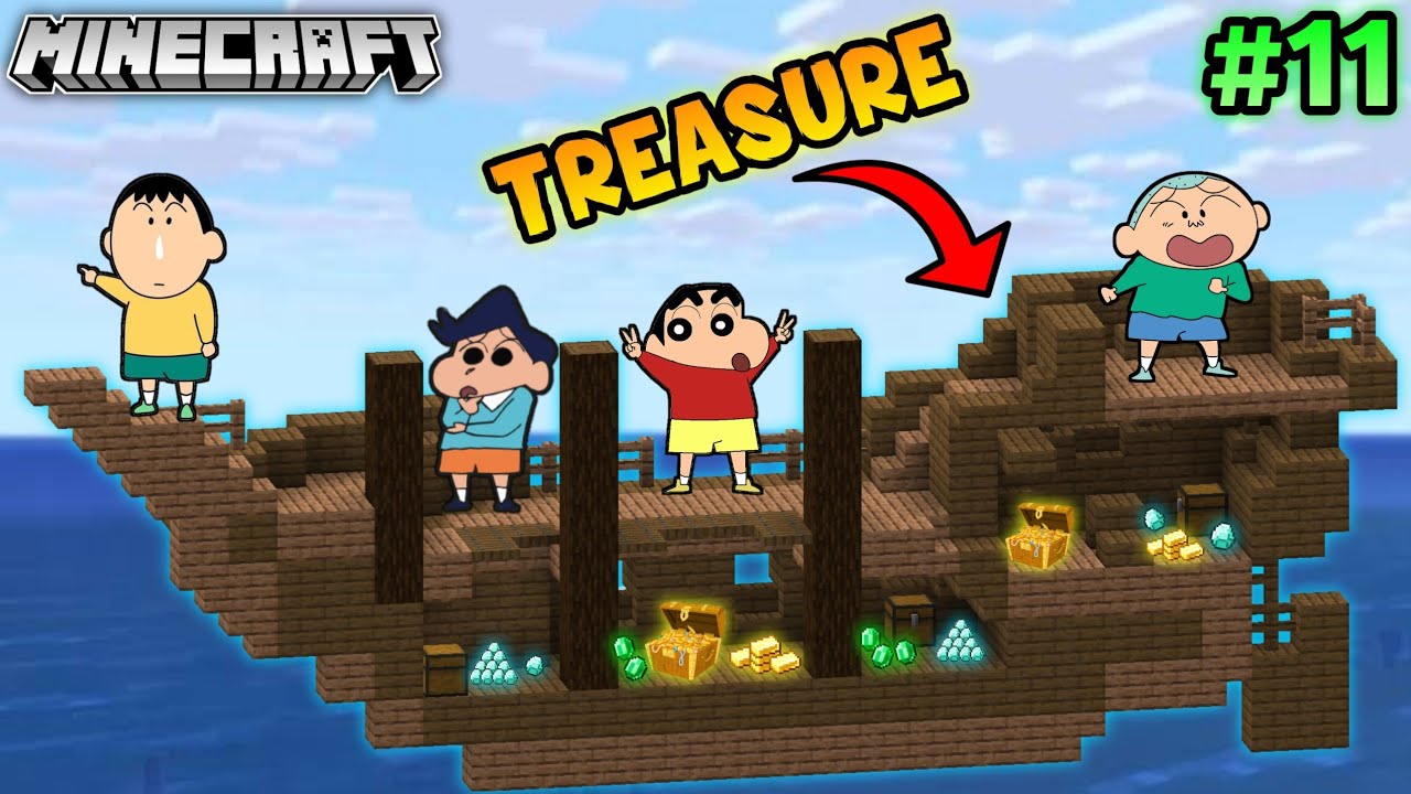 Shinchan found treasure in minecraft 😱🔥 | shinchan and his friends playing minecraft 😂🔥