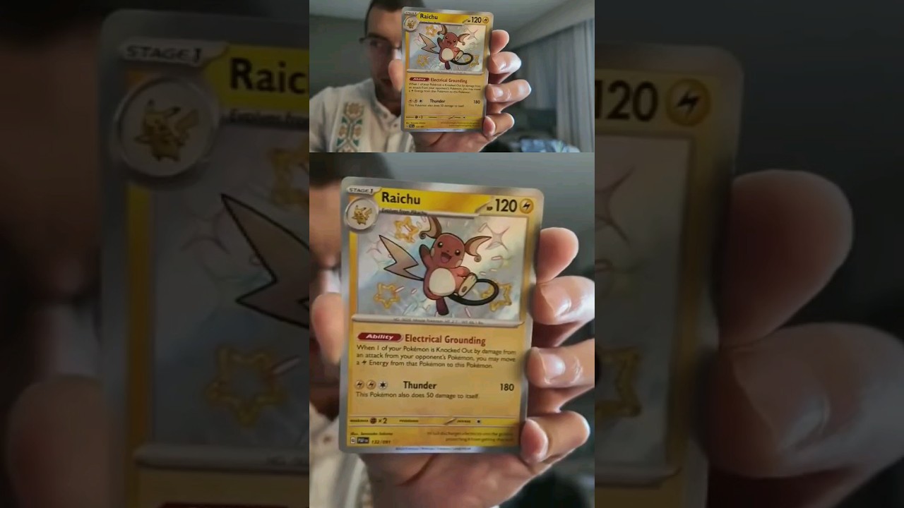 Shiny Raichu and Pawmi in the same pack!!! #pokemon #pokemontcg #pokemoncards
