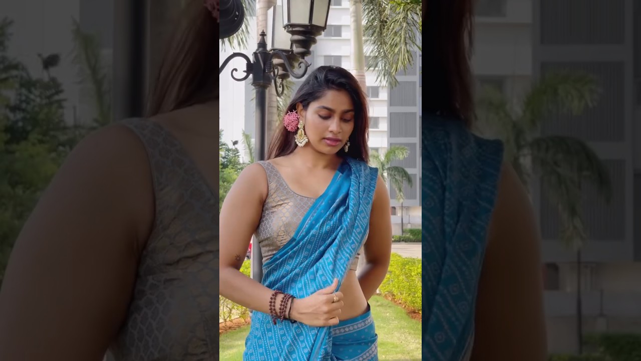 Shivani narayanan💙Saree look #instareels  #instagram