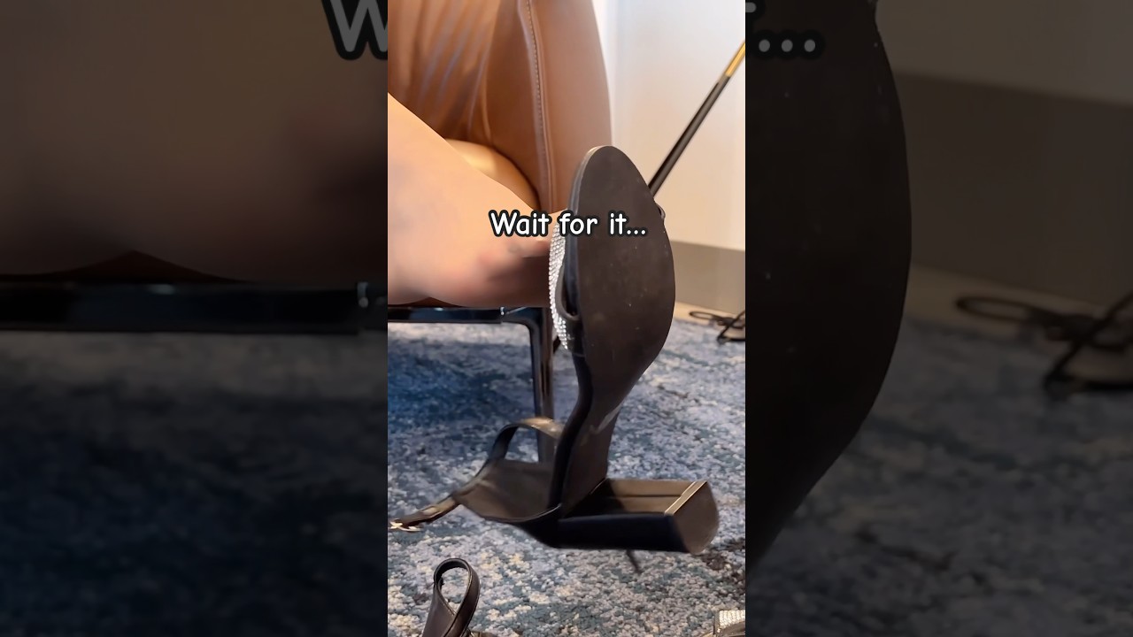 Shoe Drop! Sandals Heels Shoeplay Dangle, Nylons Pantyhose Stockings Tights Feet Soles Toes