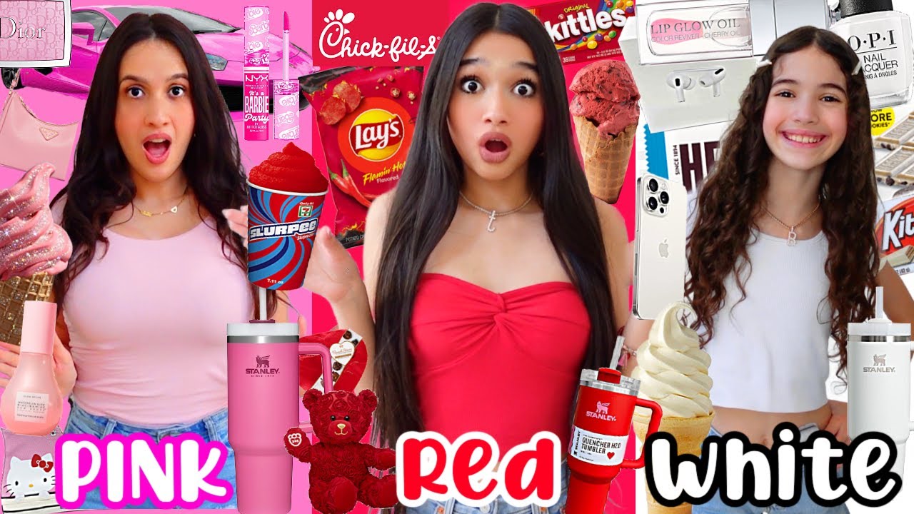 SHOPPING & EATING IN OUR COLOR ❤️💗🤍