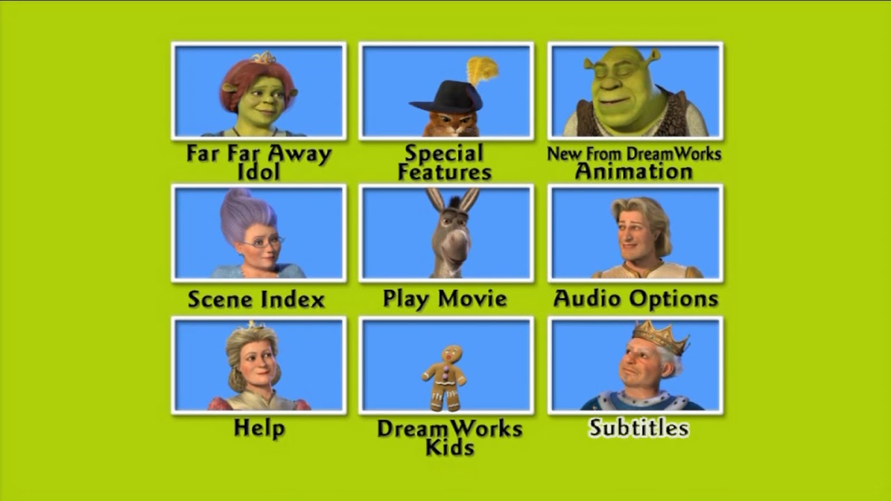 Shrek II DVD Menu Walkthrough