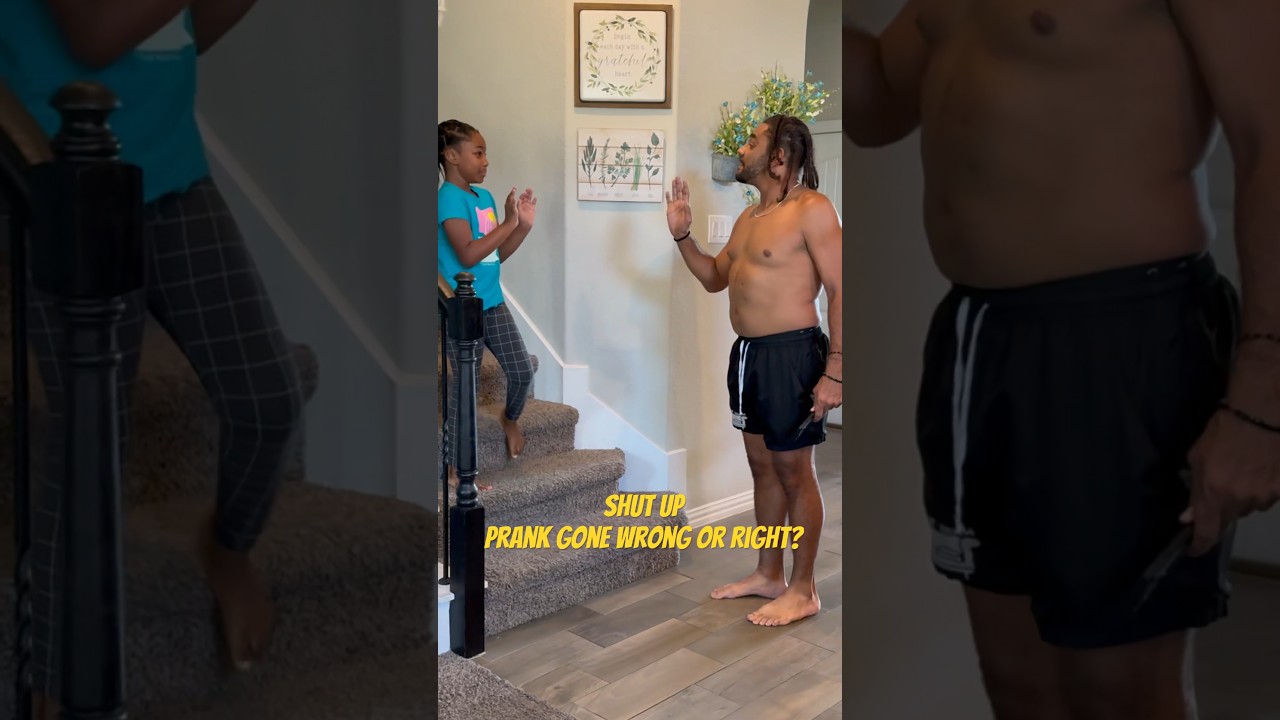 Shut up Prank Gone Wrong or Right? Y’all tell us!! Did we get him 🤣😭 #shorts #shortsvideo