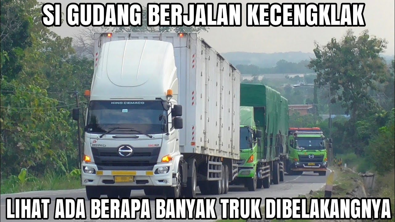 Si Gudang Berjalan Kecengklak Ditengah Tanjakan, Lihat Ada Berapa Banyak Truk Ngantri Dibelakangnya