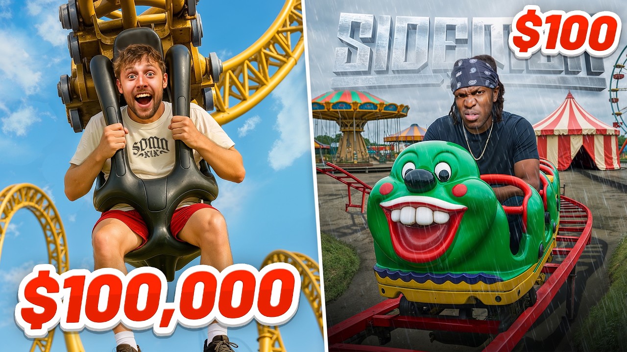 SIDEMEN $100,000 VS $100 THEME PARK (EUROPE EDITION)