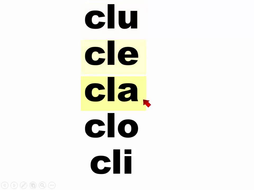 Silabas cla cle cli clo clu - clacleclicloclu