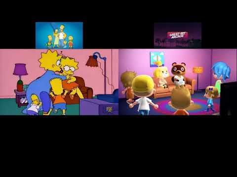 Simpsons Intro Comparison (Animal Crossing)