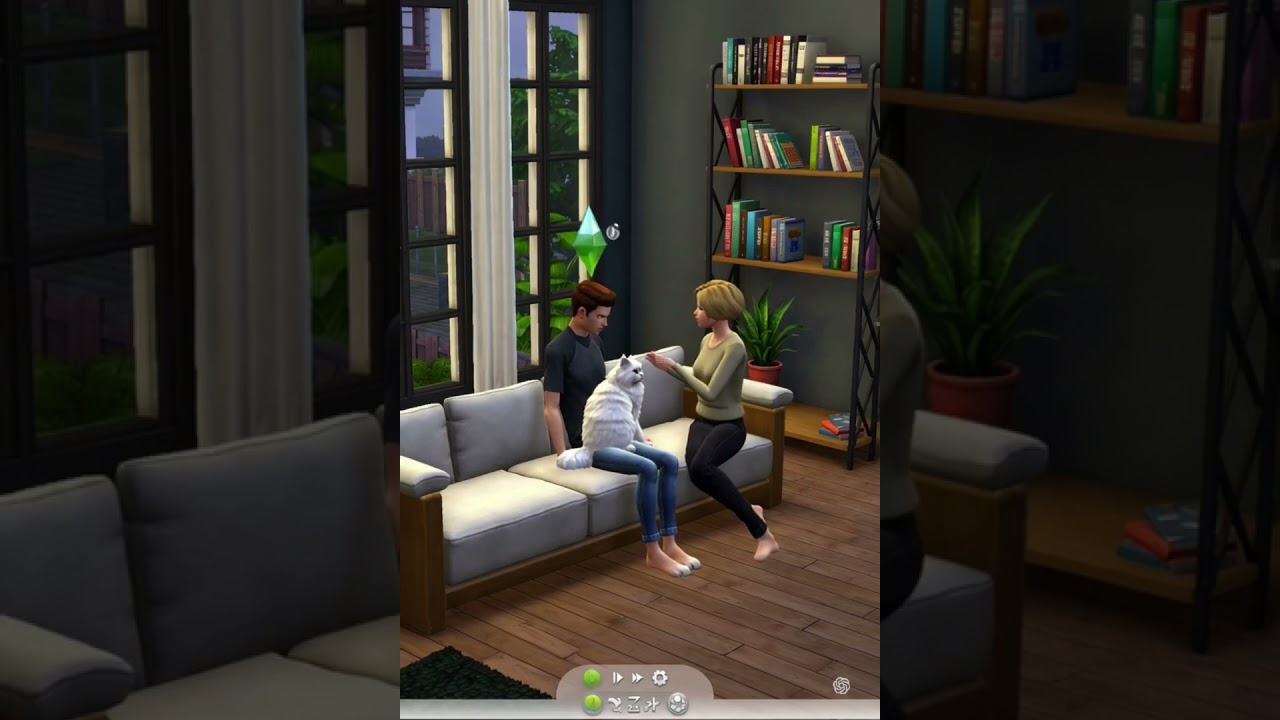 Sims with cat #sims4, #simsanimal, #simslife, #simsanimation, #simscat, #cat, #catplay, #simsplay