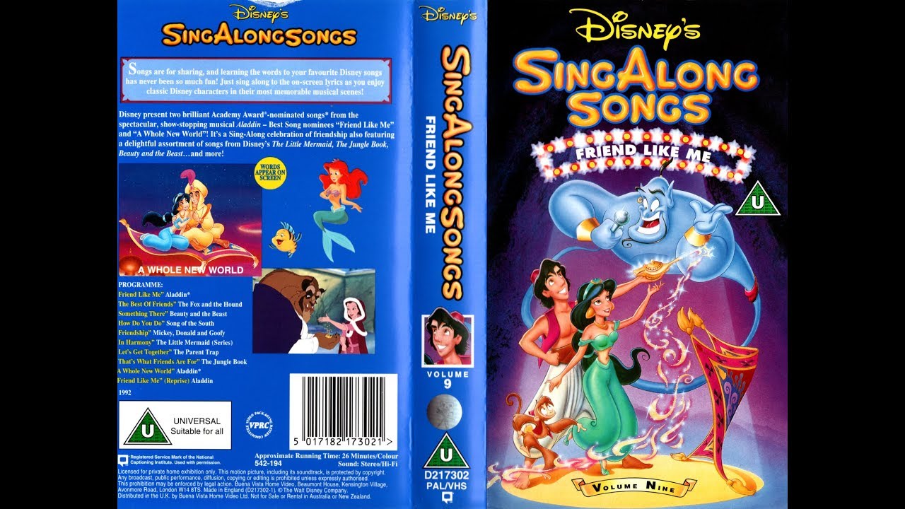 Sing Along Songs - Friend Like Me [UK VHS] (1994)