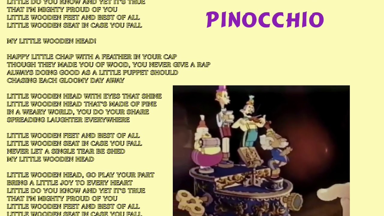 Sing Along Songs - LITTLE WOODEN HEAD - Pinocchio