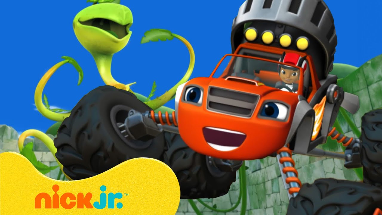 Sir Blaze Races Through a Slime Maze! 🏰 Blaze and the Monster Machines Full Scene | Nick Jr.