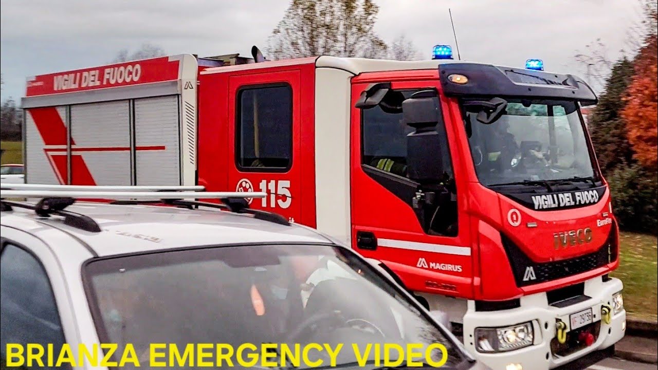 [SIRENA FISCHIO!!] Autopompa MaxiCity Vigili del fuoco Seregno in emergenza.