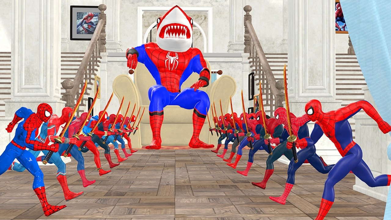 Siêu nhân nhện🔴Spider Man sword attacks shark spider rescue Spider woman from bad guy joker vs Venom