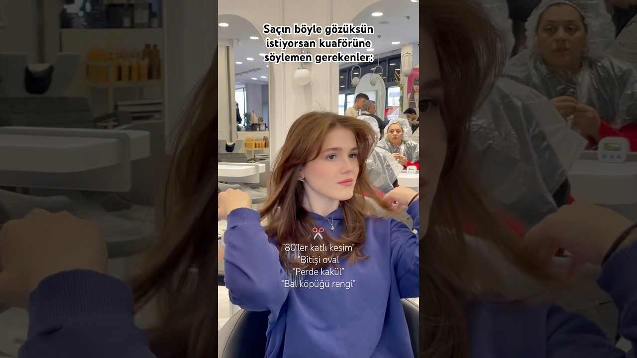 Siz Kelebek Saç Kesimi ve Curtain Bangs diyebilirsiniz ( Butterfly Haircut - Perde Kahkül ) #hair