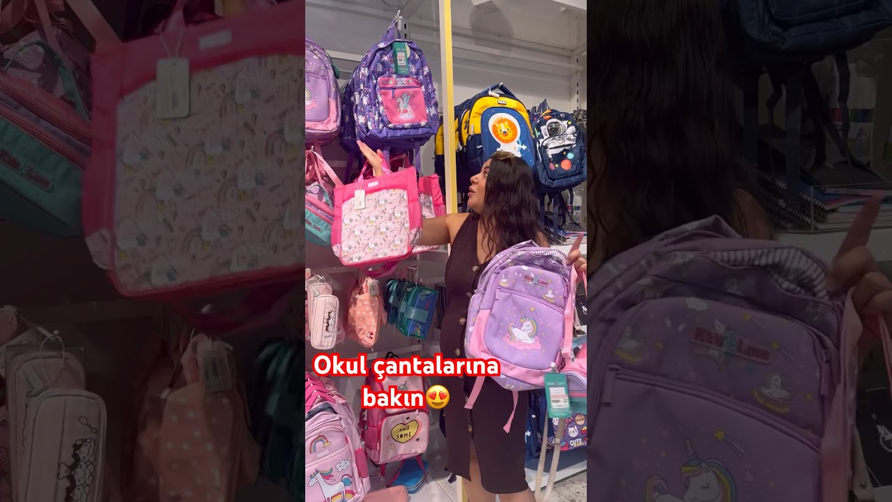 Sizce hangi çantayı almalıyım☺️ #vlog #birgünüm #keşfet #okul #okulalışverişi #shorts #hediye #elti