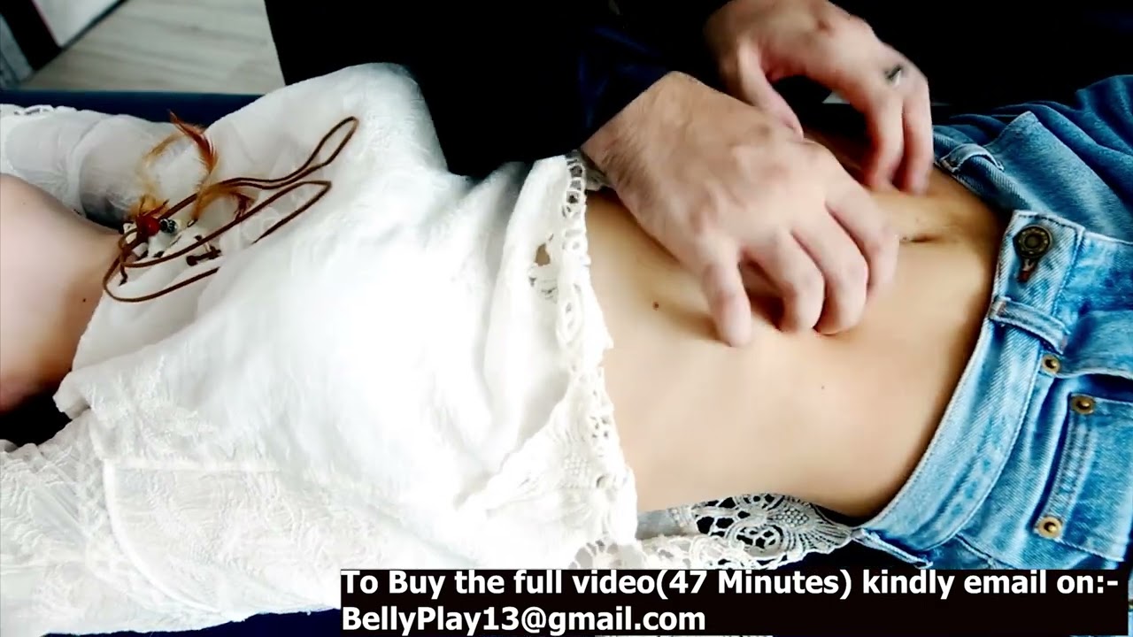 Skinny belly button tickling with model Harley by her schoolmate