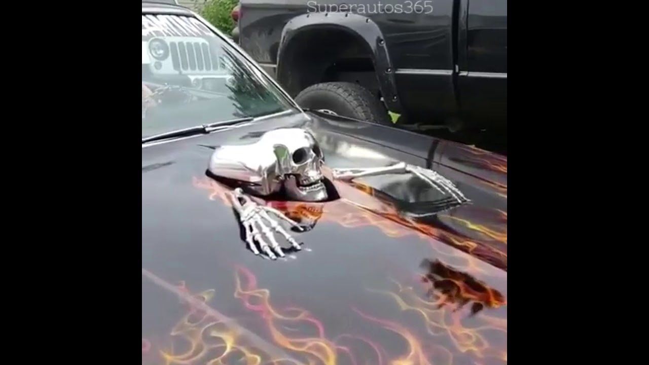skull car engine bad to the bone