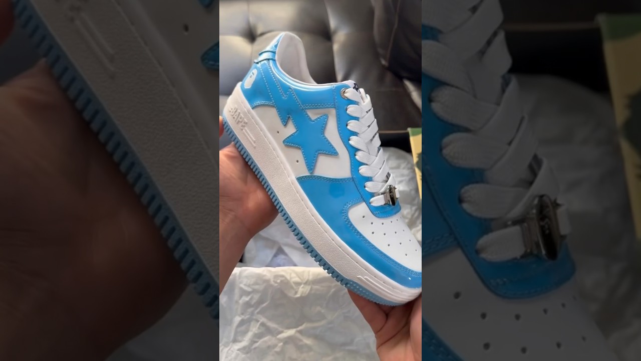 SKY BLUE Bapesta Low Unboxing & Review! 🤔🔥 #bapesta #abathingape #bape #sneakerhead #newsneakers
