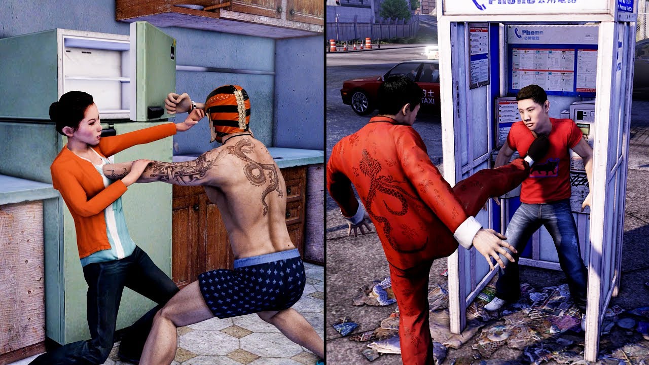 Sleeping Dogs - All Environmental Takedowns Compilation - 4K 60FPS