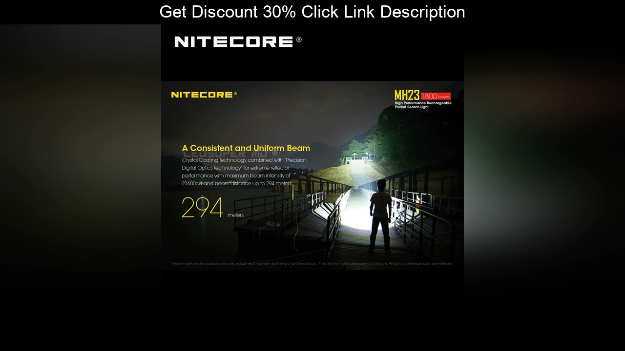 Slide Pocket Search Light Nitecore MH23 CREE XHP35 HD LED Micro-USB Rechargeable 1800 Lumens Flashl