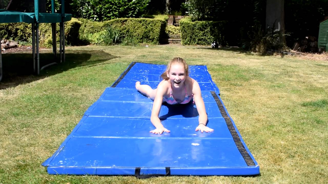 Slip and slide Gymnastics challenge