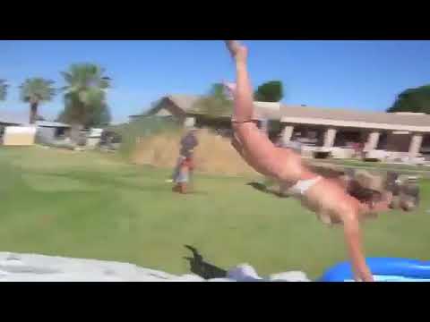 Slip n Slide Girl Loses Her Panties