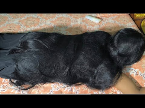 Slipped Time Black And Thick Long Hair Pulling | Gorgeous Silky Long Hair Pulling For Husband |