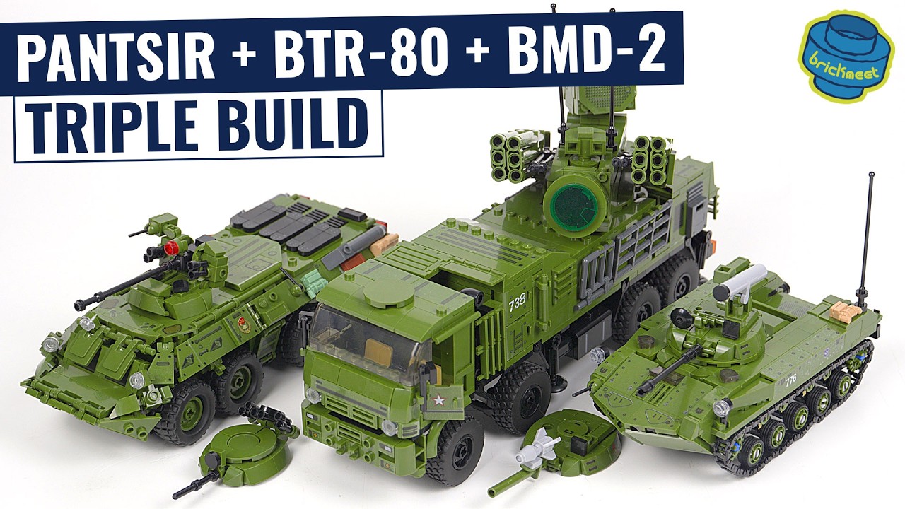 Sluban Pantsir S1 - BTR-80 - BMD-2 w/ more Detail & Interior - 2in1 Builds
