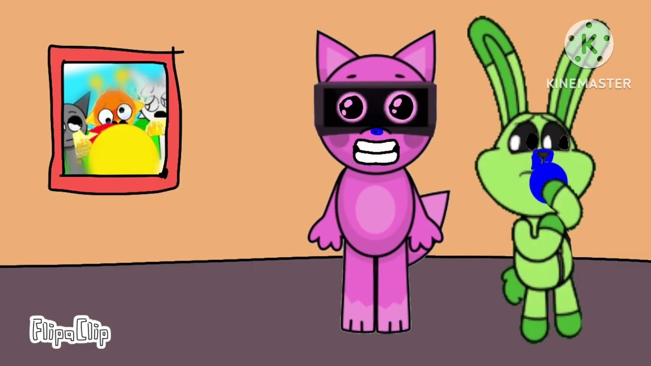 Smiling critters and Sprunki and abgerny have the inflation of their own lives over a blueberry