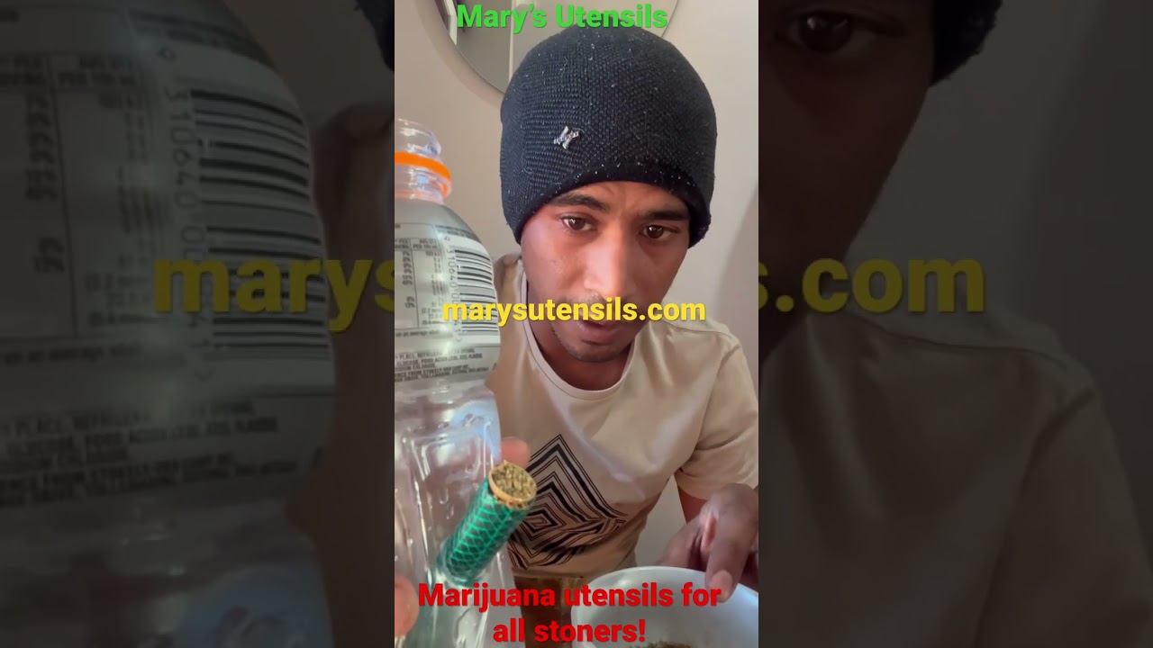Smoking out of a Gatorade Bong